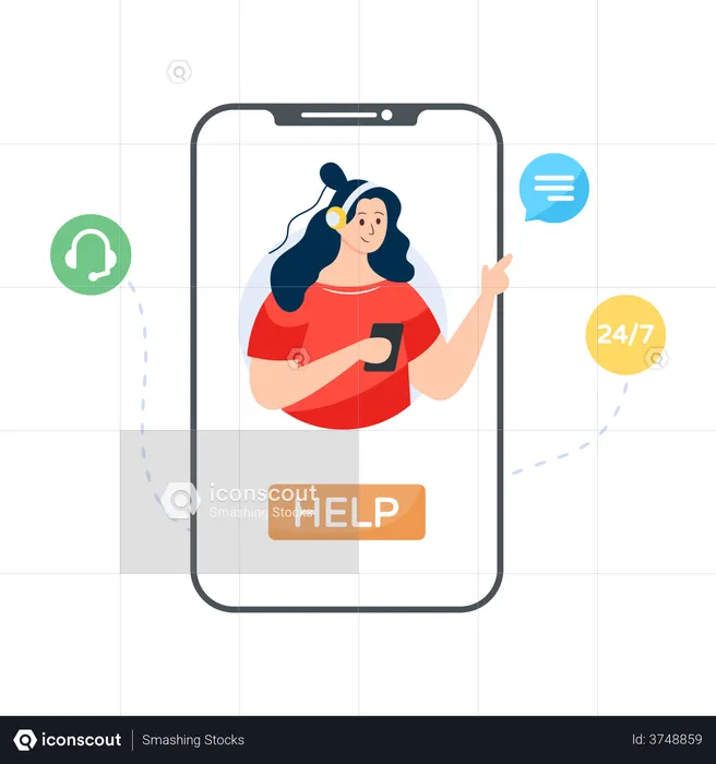 Mobile Support  Illustration