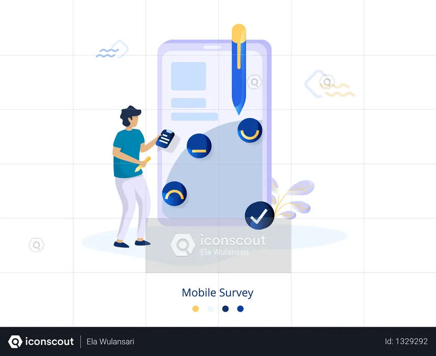 Mobile Survey Illustration  Illustration