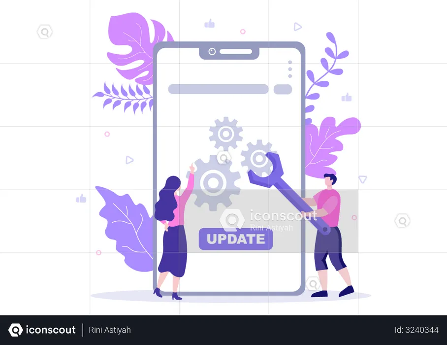 Mobile system Update  Illustration