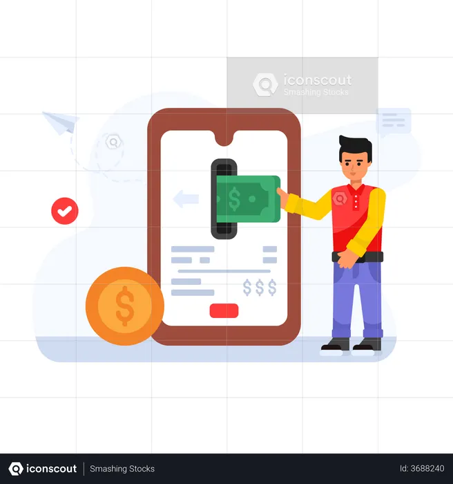 Mobile Transaction  Illustration