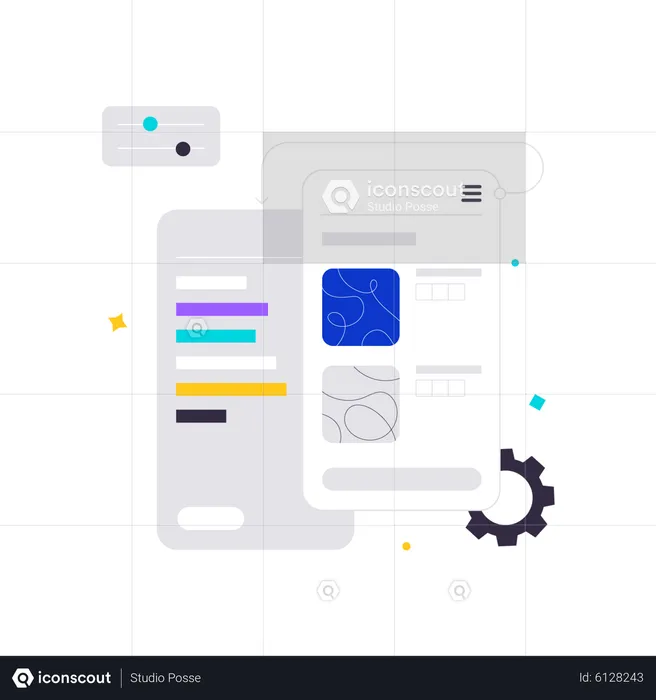 Mobile UI  Illustration