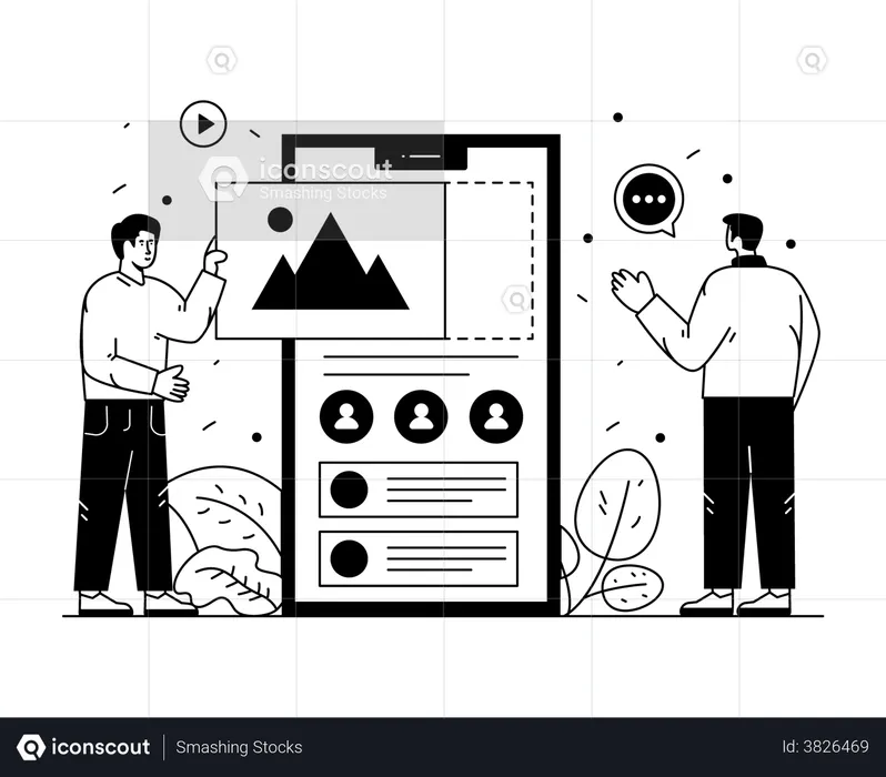 Mobile UI design  Illustration