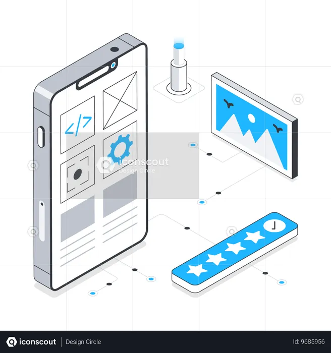 Mobile User Interface design  Illustration