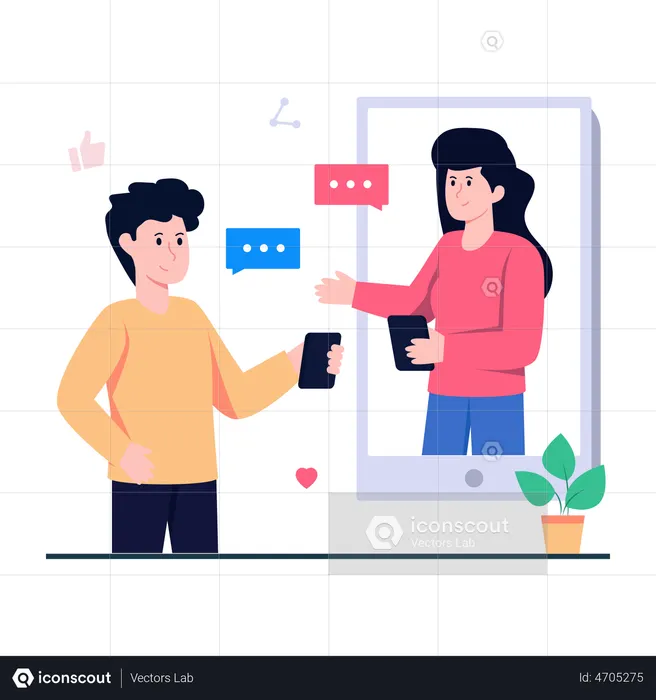 Mobile Video Chat  Illustration