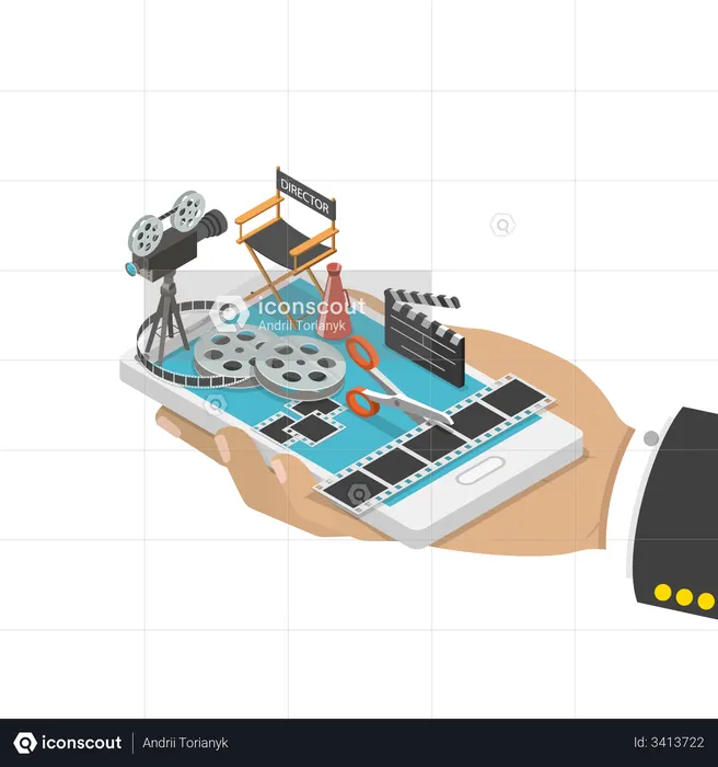 Mobile video editor  Illustration
