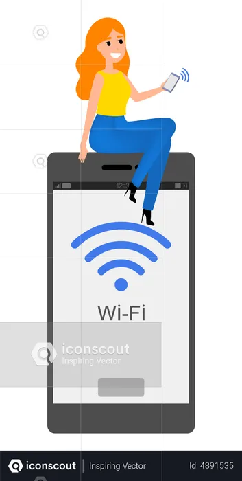 Mobile wifi network sharing hotspot  Illustration