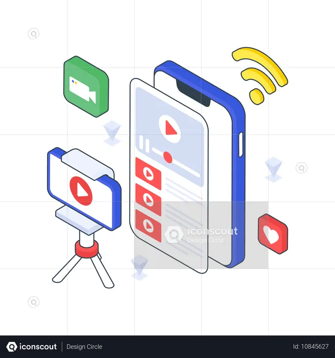 Mobiles Streaming  Illustration