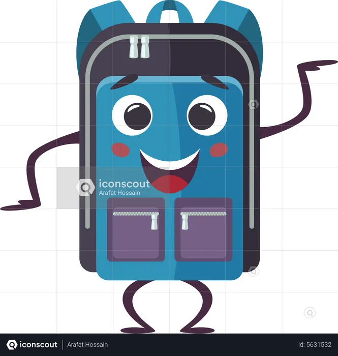 O saco da escola Emoji Ilustração