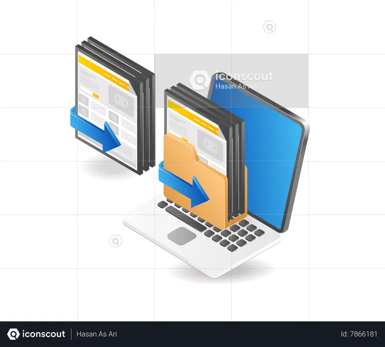 Fichiers de données de modèles de conception Web dans un dossier  Illustration