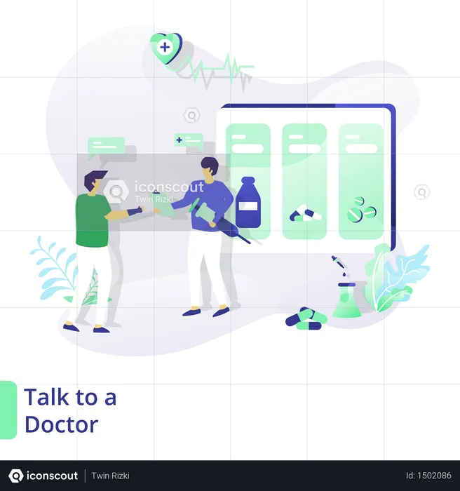 Modèles de conception de pages Web pour la médecine et la santé, Parlez à un médecin  Illustration