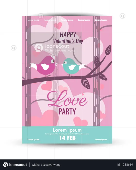 Modello di poster di San Valentino  Illustration