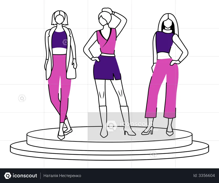 Modelos de moda  Ilustração