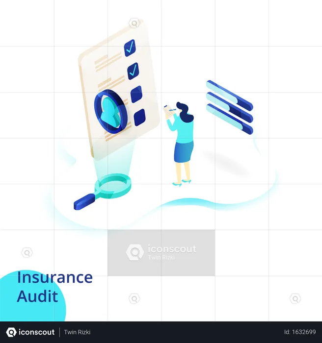 Modelos de páginas de web design para auditoria de seguros  Ilustração