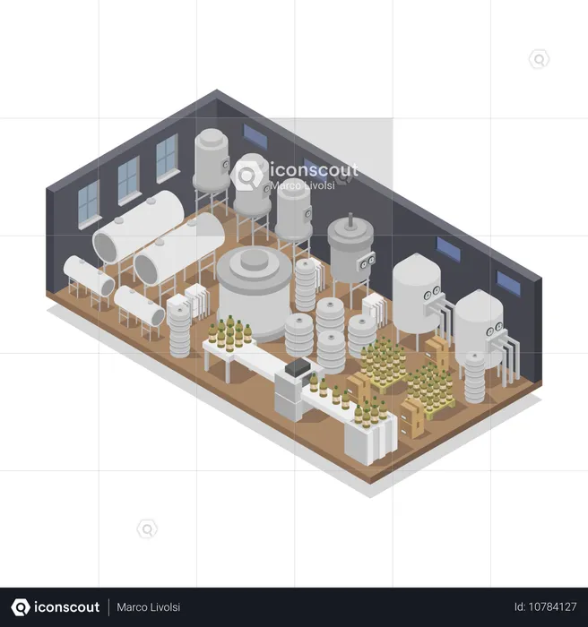 Modern beer factory  Illustration