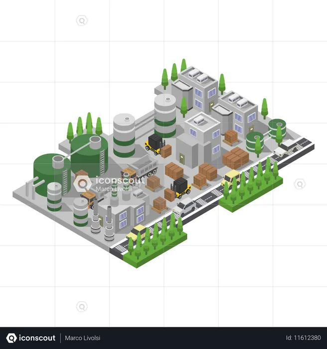 Modern biogas plant  Illustration