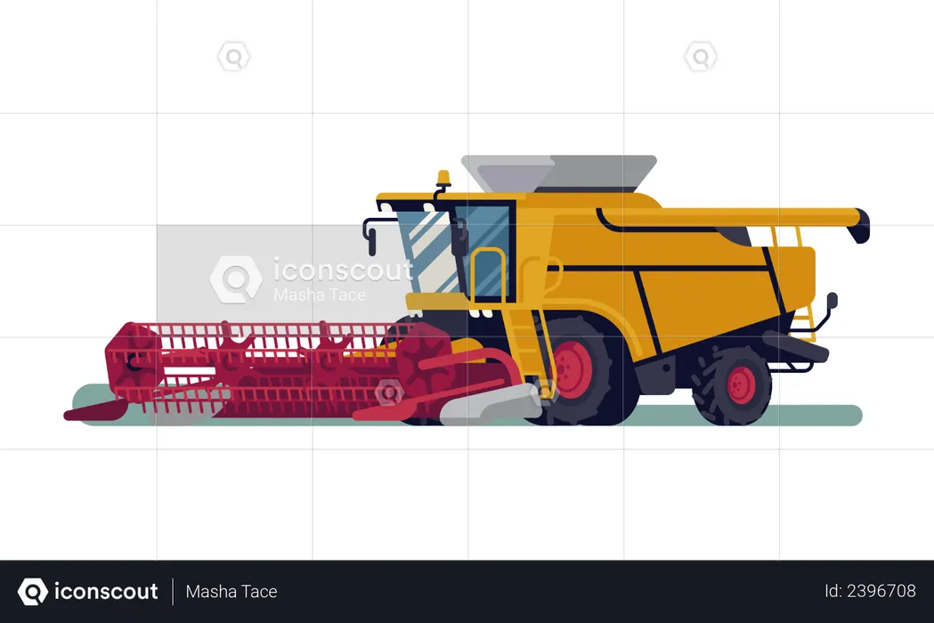 Modern combine harvester  Illustration