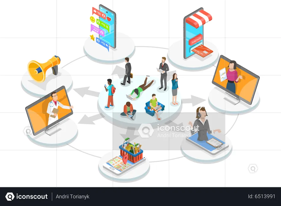 Modern Digital Services  Illustration