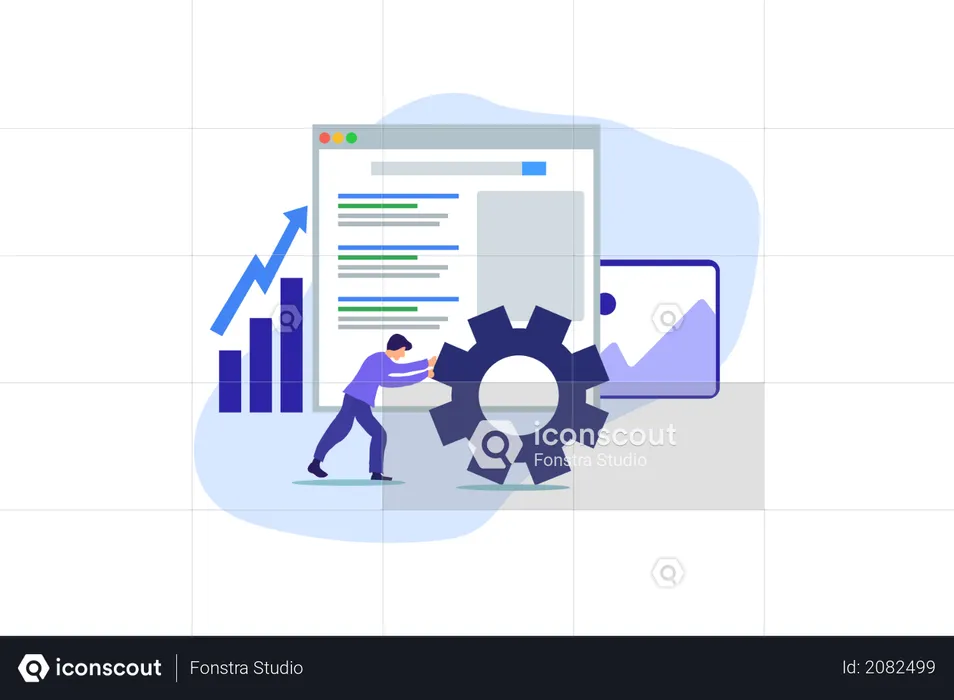 Modern Flat design people and SEO optimized pages business concept  Illustration