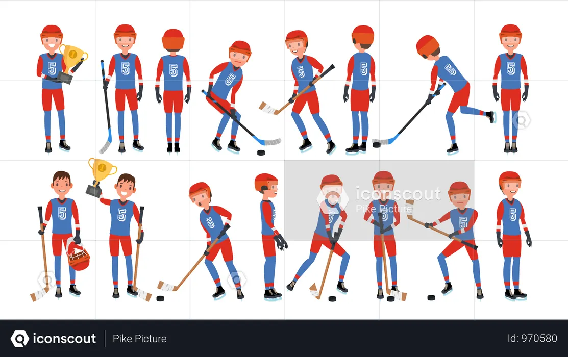 Modern Ice Hockey Player  Illustration