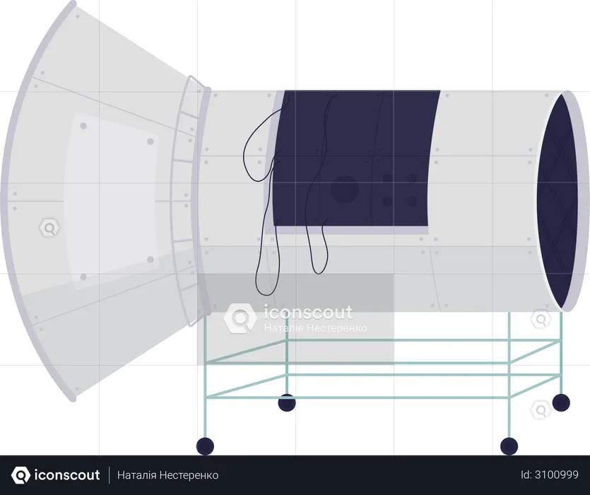 Modern spaceship parts  Illustration