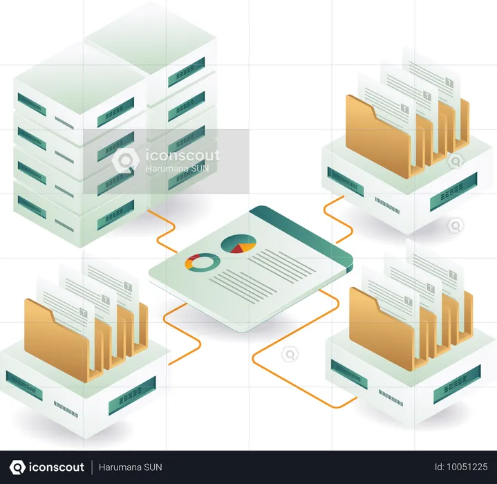 Modern technology and data management  Illustration