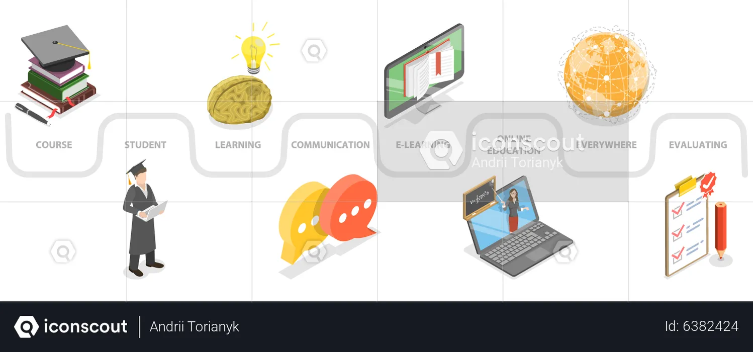 Infografik zur modernen digitalen Bildung  Illustration