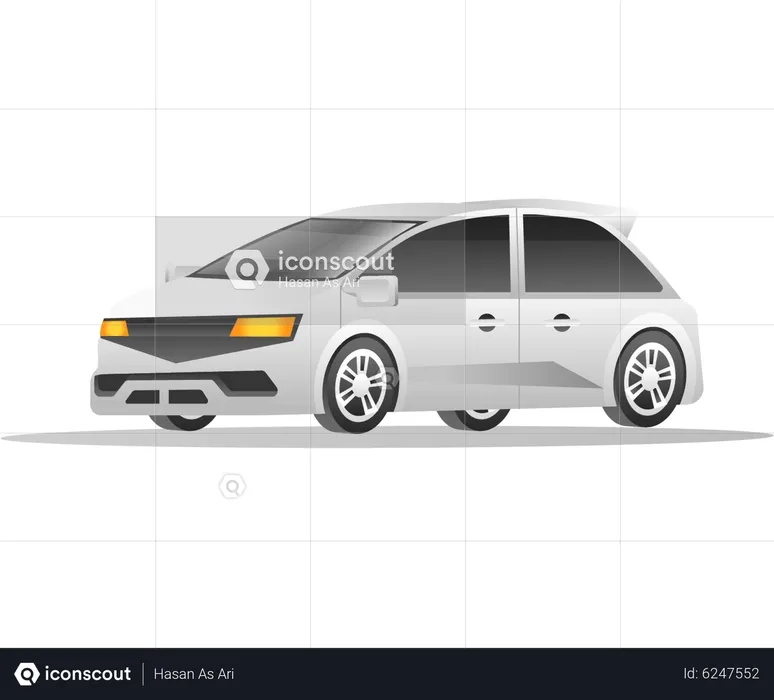 Modernes Elektroauto  Illustration