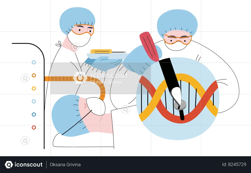 Modificações genéticas precisas em nível molecular  Ilustração