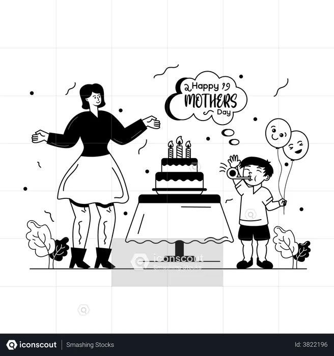 Mom Cake  Illustration