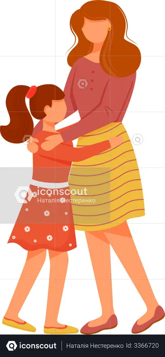 Mom with daughter  Illustration