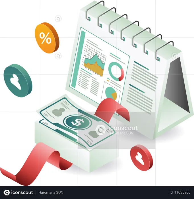 Monatliche Finanzanalyse im Unternehmen  Illustration