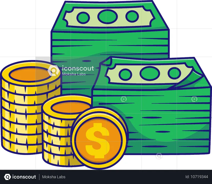 Money and Coins  Illustration