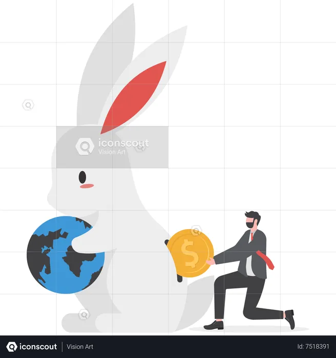 Money and investment in the year of the rabbit  Illustration