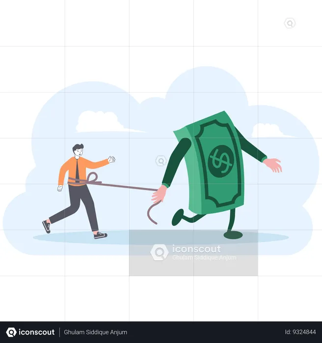 Money control man  Illustration