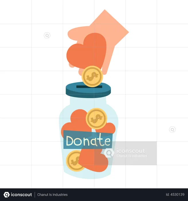 Money donation jar  Illustration