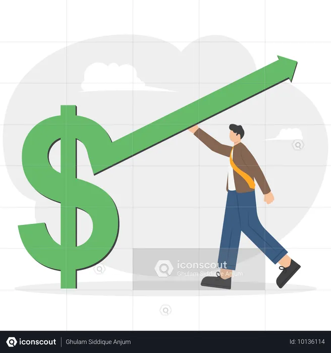 Money growth earnings financial boost chart  Illustration