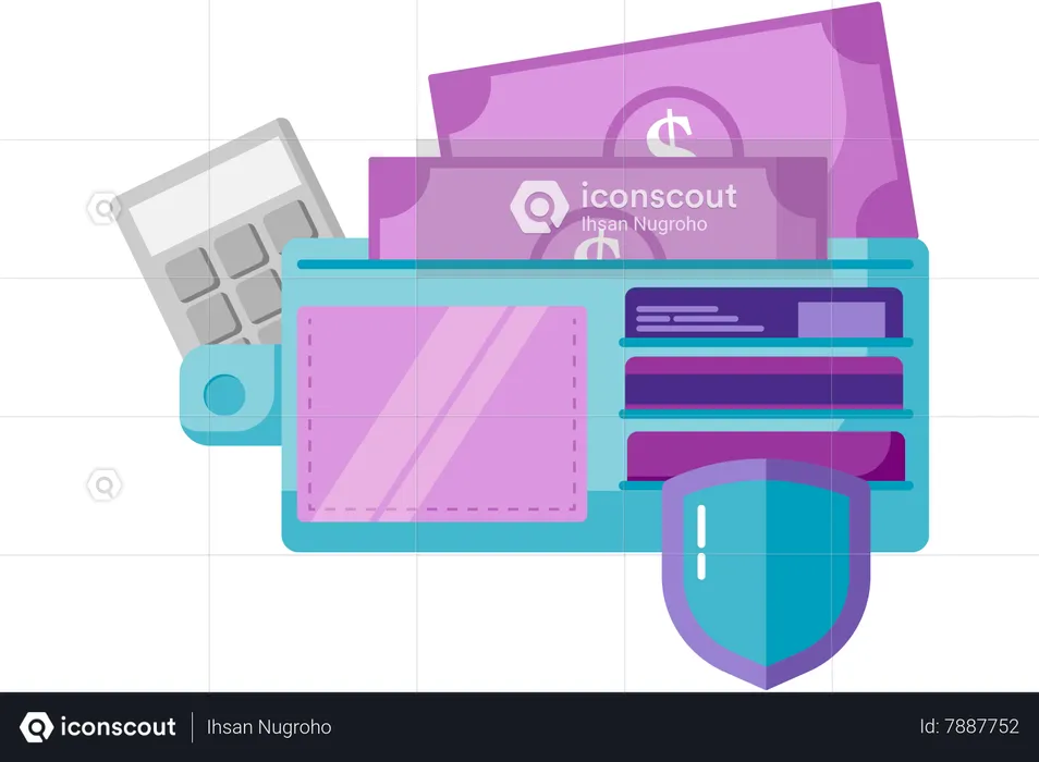 Money in wallet  Illustration