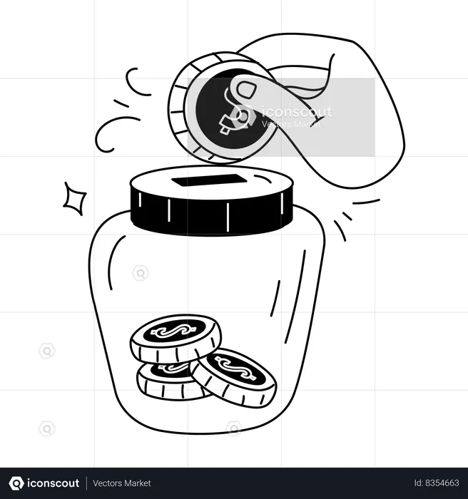 Money jar  Illustration