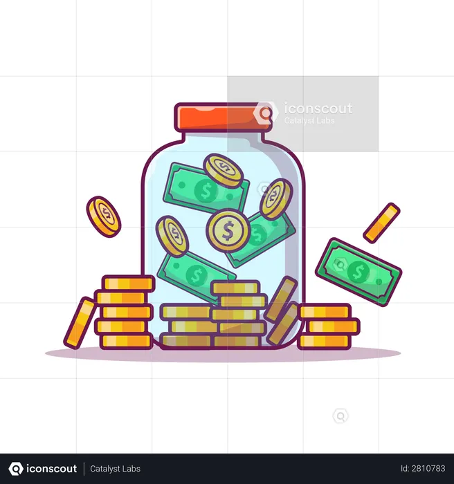 Money jar  Illustration