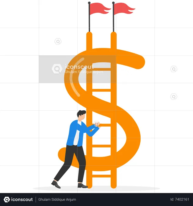 Money Ladder To Achieve A Financial Independent Goal  Illustration