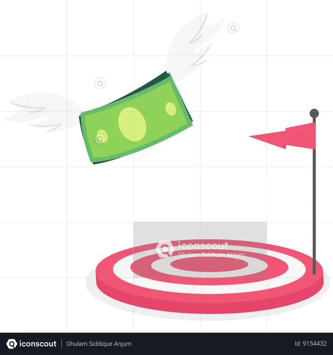 Money Landing At Target  Illustration