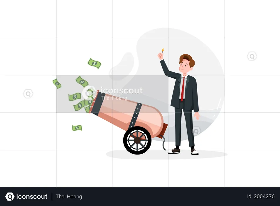 Money profit Cannon  Illustration