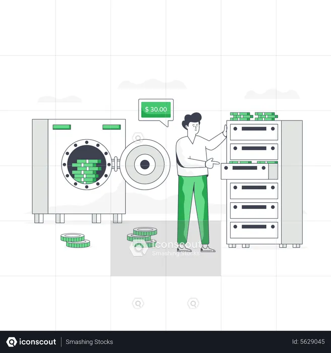 Money Storage  Illustration