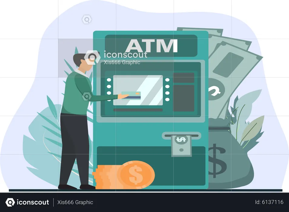 Money withdrawal  Illustration