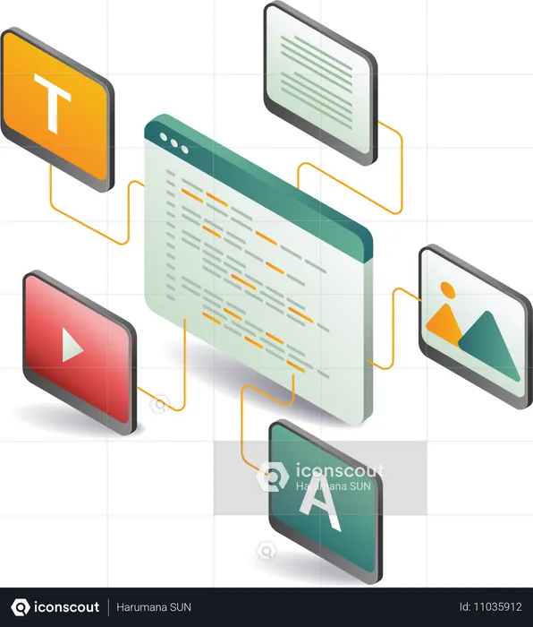 Monitor programming language for building web applications  Illustration
