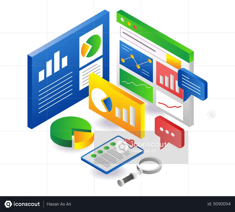Monitor successful investment  Illustration