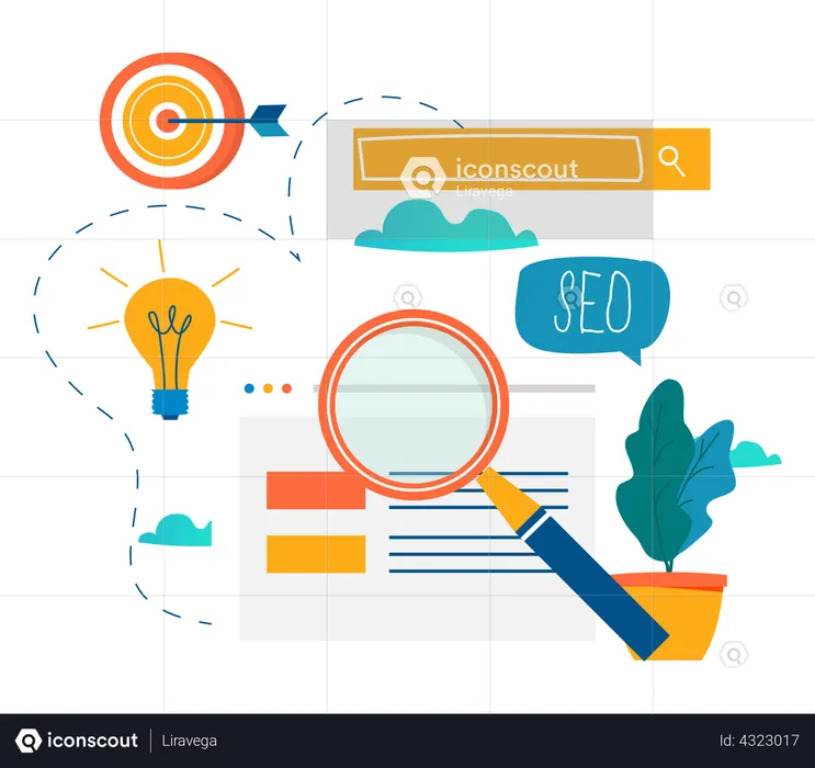 Monitoramento de sites por SEO  Ilustração