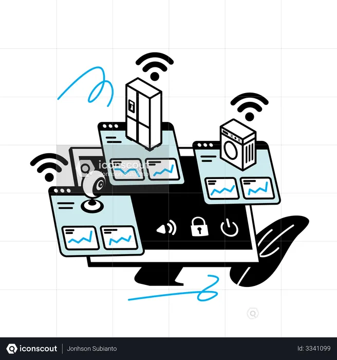 Monitoring home web application  Illustration