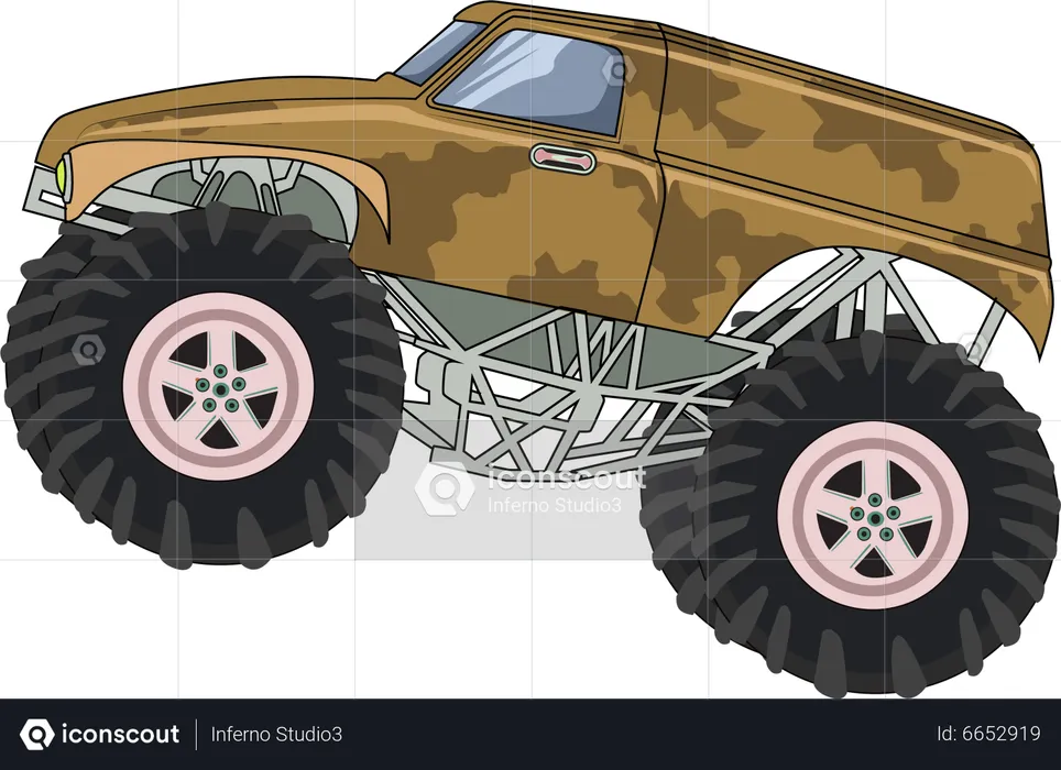 Großer Monstertruck im Schlamm  Illustration