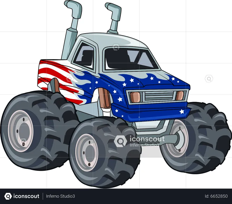 Monster truck car  Illustration